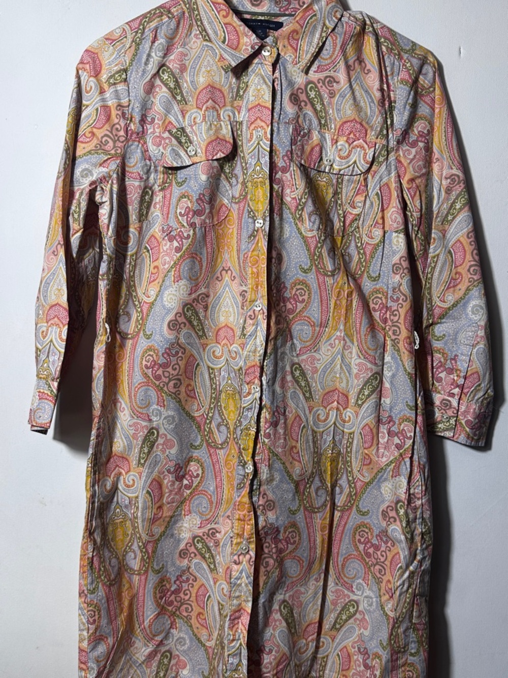 Tommy Hilfiger Paisley Mini Dress in Pink, Yellow, Green